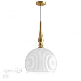 Odeon light 4765/1 PENDANT ODL21 369 белый/бронзовый Подвес E27 60W RUNGA  - 5 купить